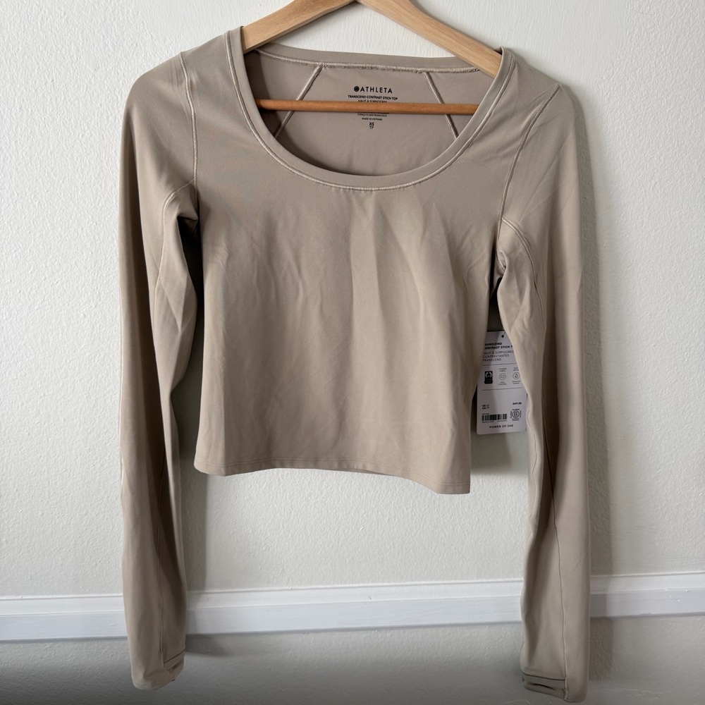 Athleta Transcend Contrast Stitch Top